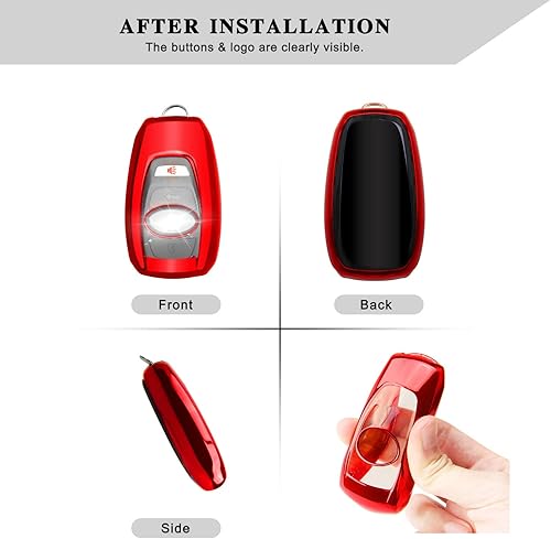 Miniatura 2 de QBUC Funda para llavero Subaru Forester XV CrossTrek Ascent Outback Legacy Impreza STI WRX BRZ (rojo)