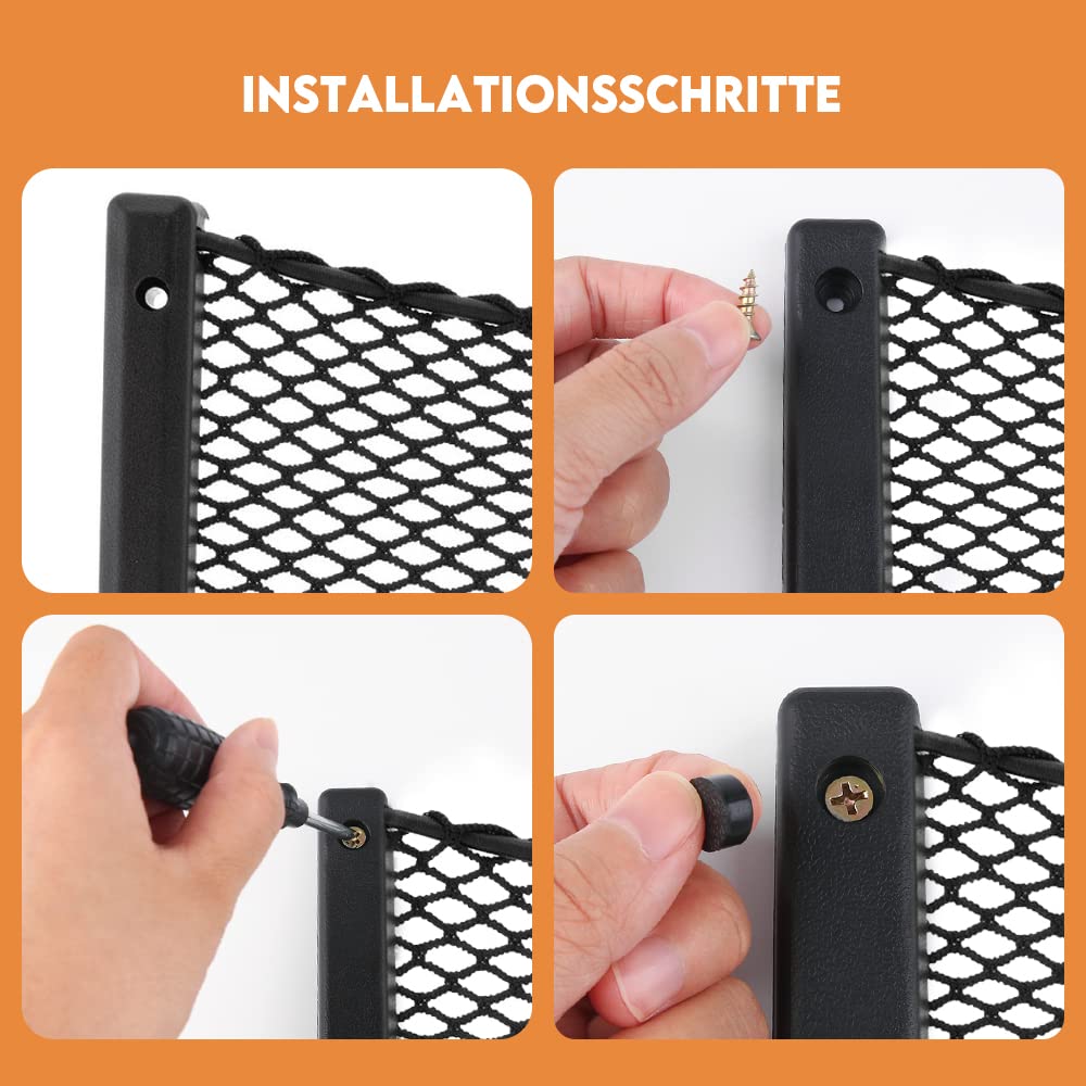 Bonlux Lot De 2 Filets De Rangeent Pour Voiture - 40 X 25 C - Noir