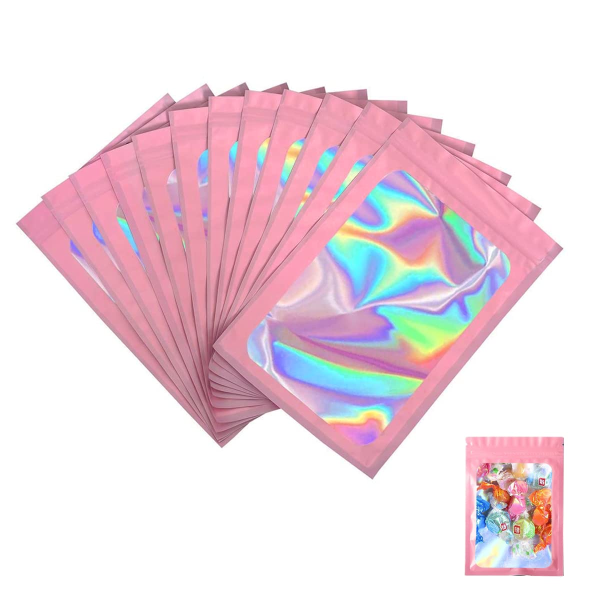 HASTHIP® 100 Pcs Smell Proof Mylar Bags, Chocolate Bags Candy Bags