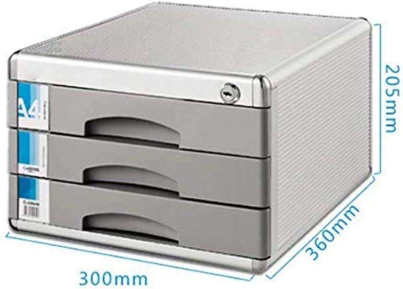 File Cabinet with Lock and Drawer Chest 3 Drawer Silver Desktop File Storage Cabinet Home Office Furniture Bookcase