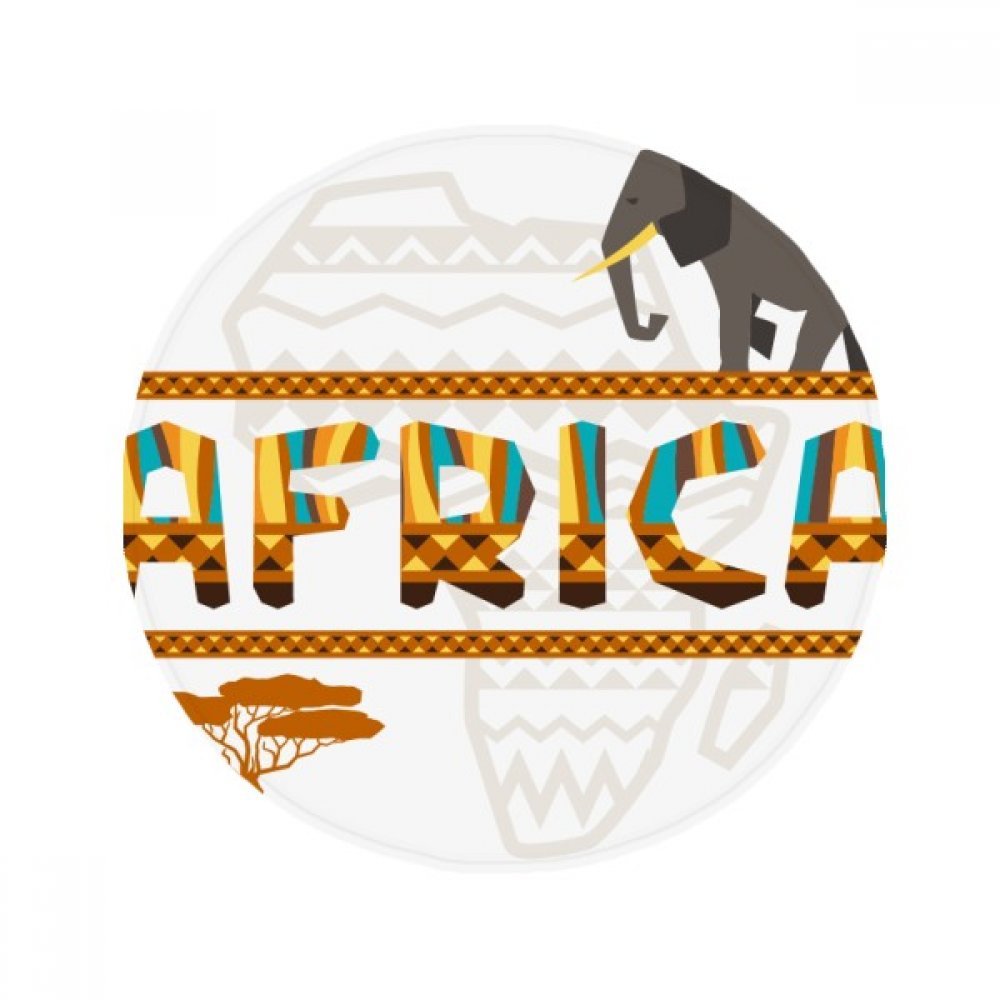 Tapis de sol éléphant d'Afrique antidérapant rond 80x80cm