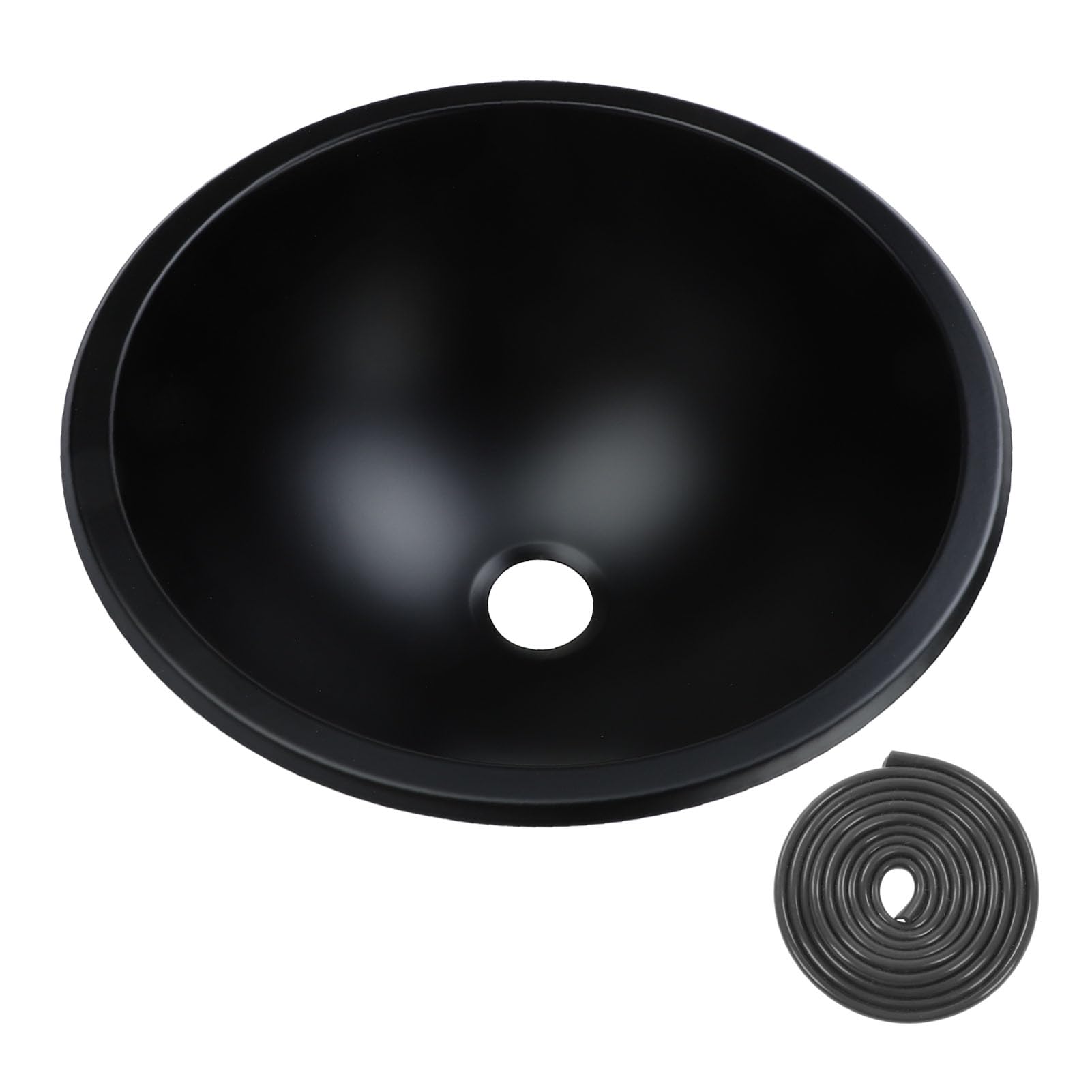 Évier Rond pour Camping-car en Acier Inoxydable, Petit évier de Cuisine Rond Noir pour Camping-car de 12, 5,9 de Profondeur, Évier de Barre de Cuisine pour Cuve Unique,