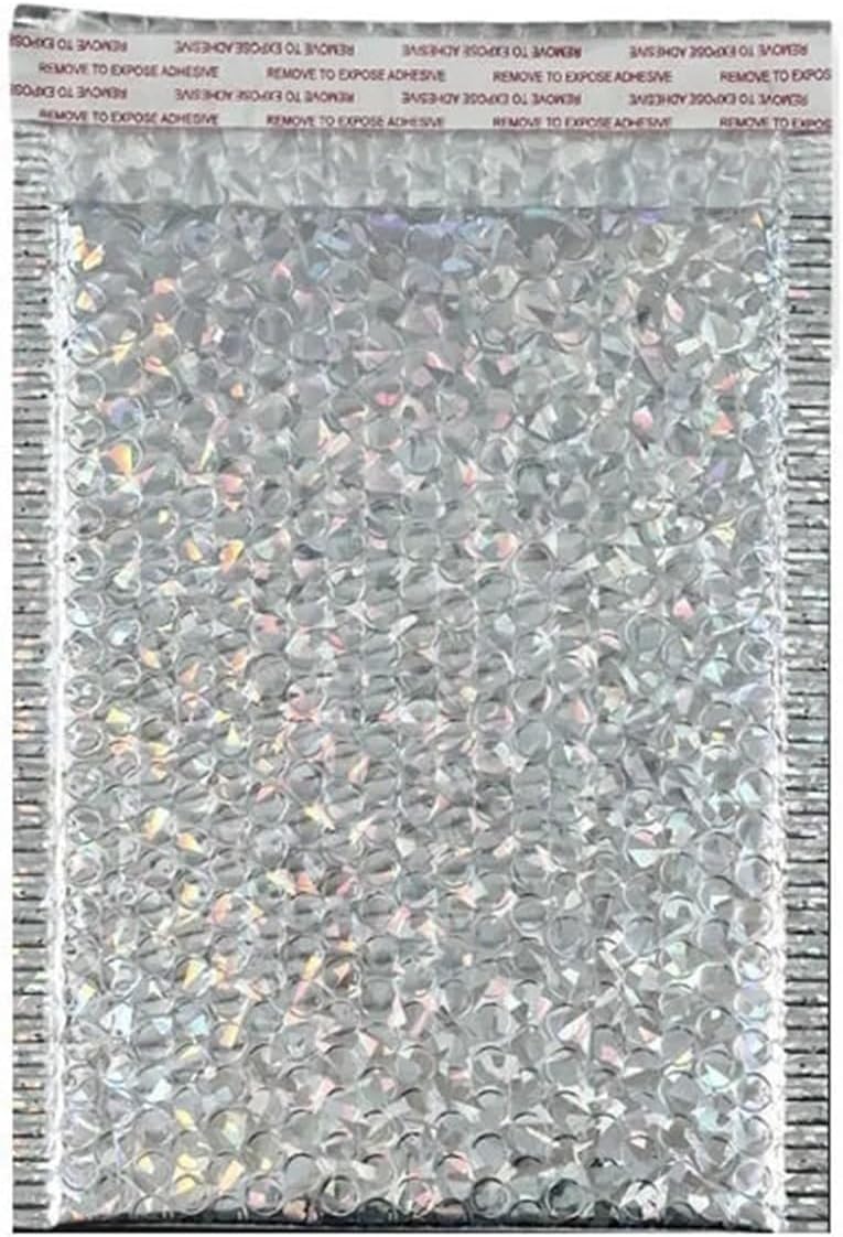 Koperty bąbelkowe Poly Mailers, Koperty bąbelkowe, opakowanie 100 sztuk, wielokolorowe, różne rozmiary(Silvery,13 * 15cm)