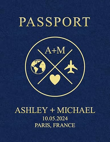 Miniatura 2 de Passport Destination Wedding Invitations with RSVP Detachable Postcard Quantity of 50