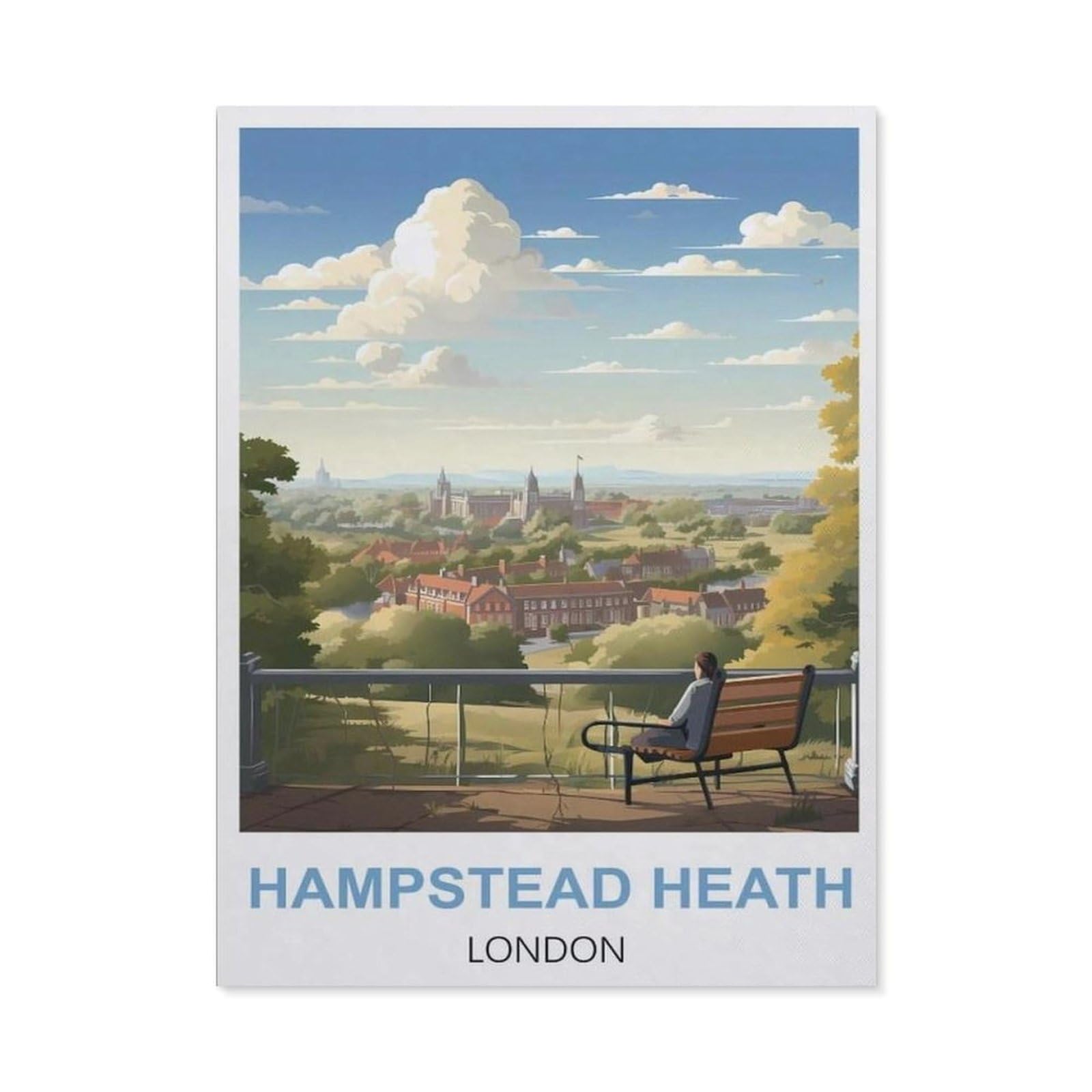 Metal Tin Sign，Hampstead Heath London(15x30cm）