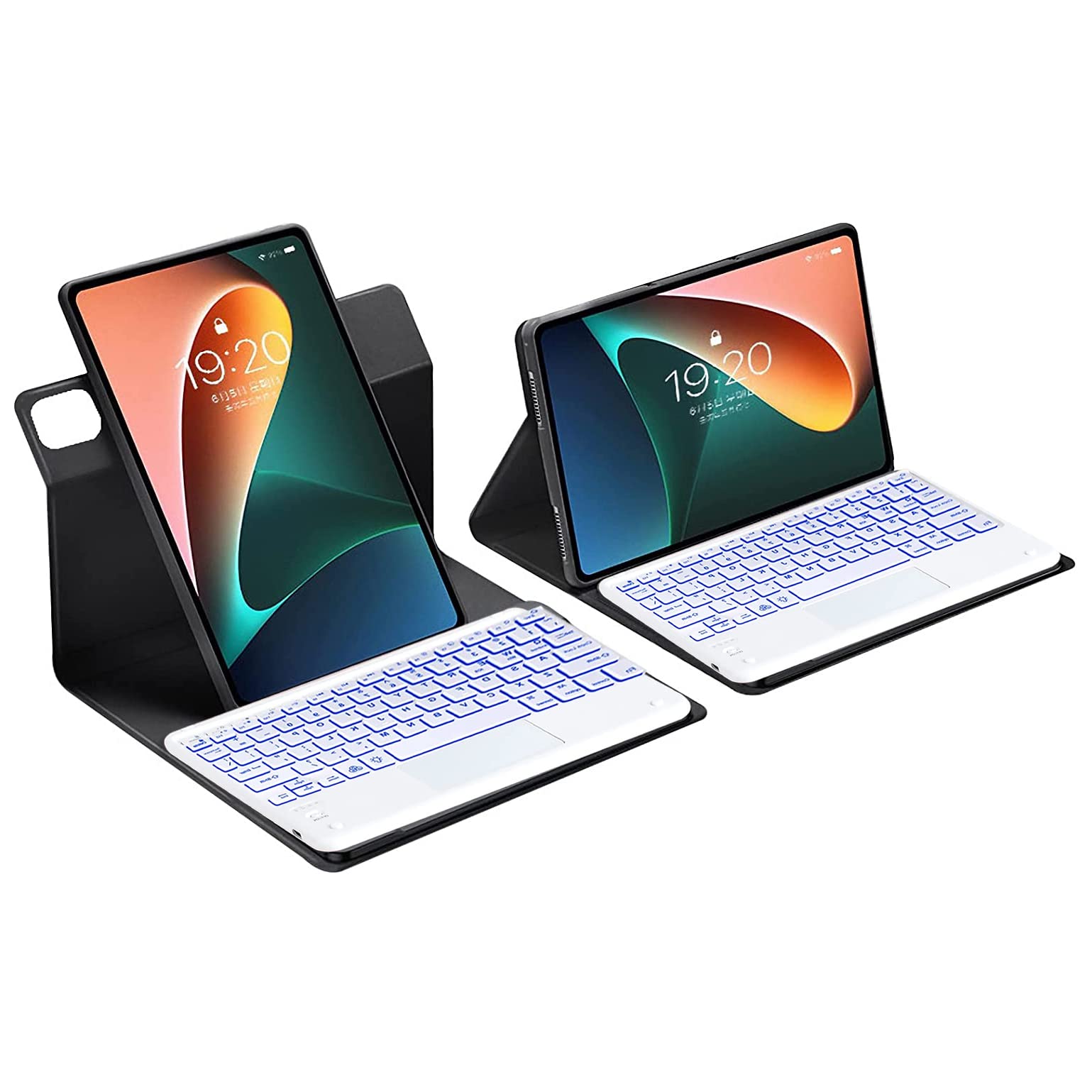 Toetsenbordhoes voor Lenovo Tab P11 (2nd Gen)/Plus 11.5 2023, Magnetisch Afneembaar Toetsenbord met Bluetooth-Muis, Schattig Ronde Dop Toetsenbord,Blauw
