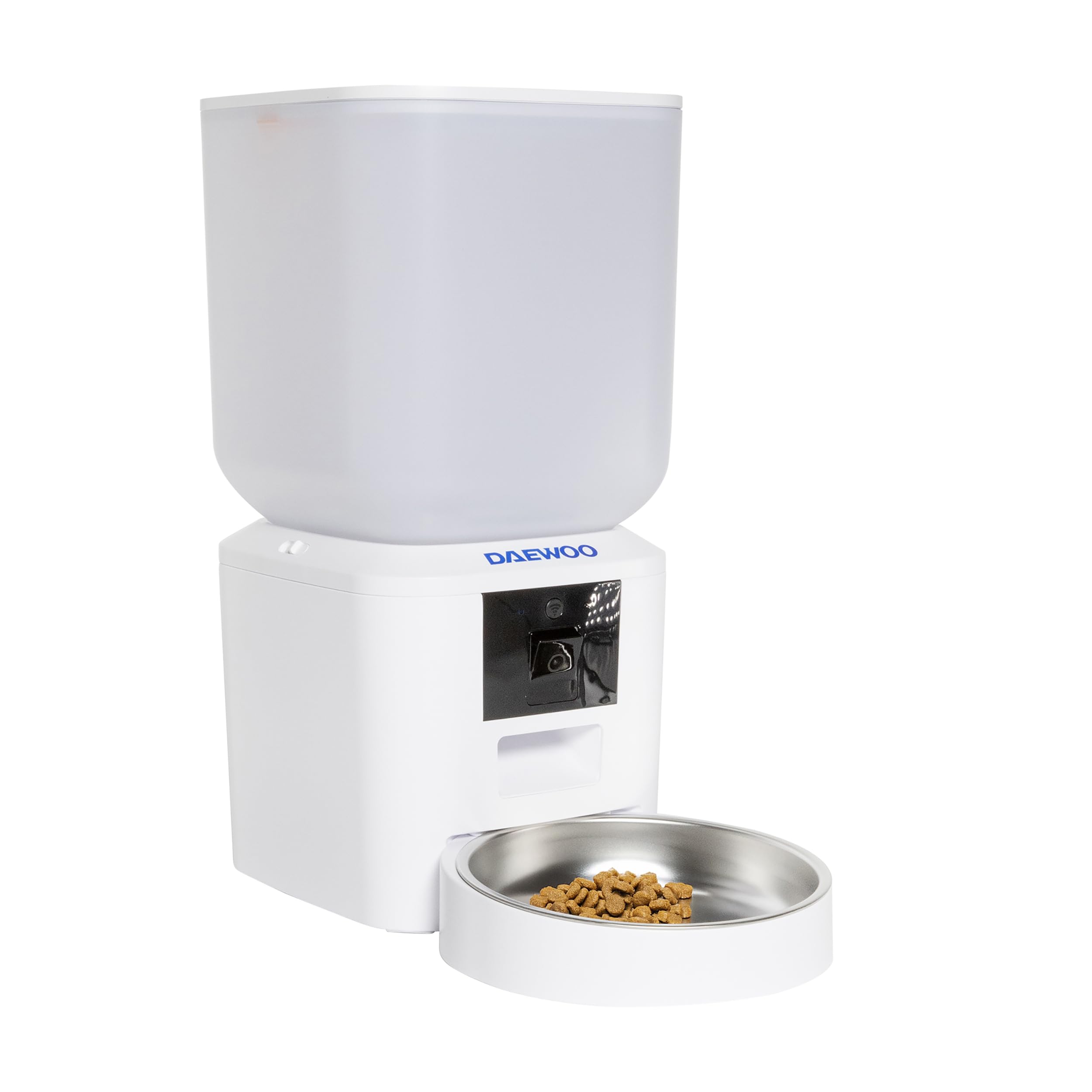 Daewoo - Distributore Automatico Cibo Gatti e Cani con Telecamera HD, Capacità 7L, Alimentazione Programmata Fino a 15 Pasti al Giorno, Microfono Integrato, Controllo Remoto tramite App Tuya