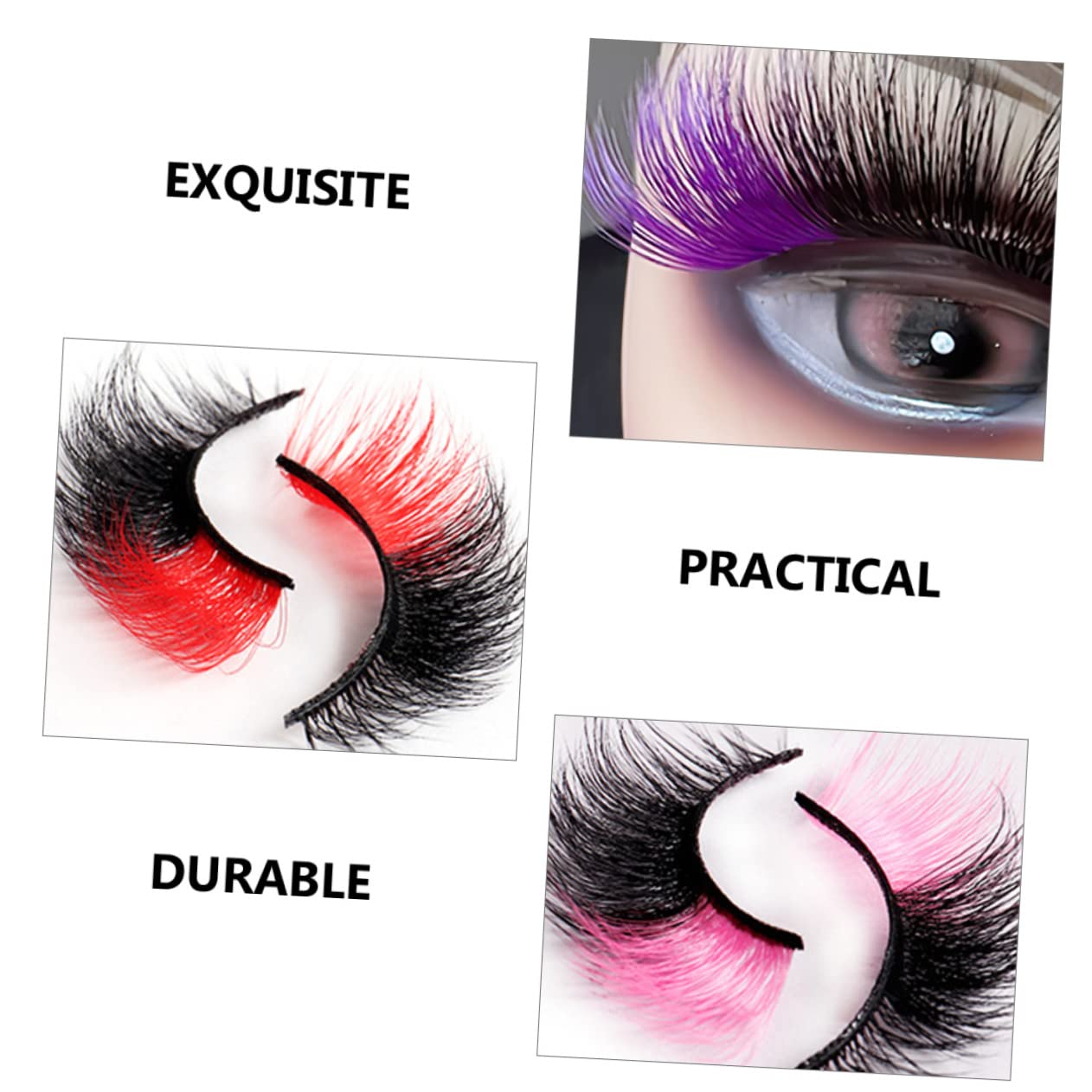 minkissy 45 Paia Ciglia finte imitazione ciglia rosa ciglia cosplay ciglia finte colorate ciglia russe soffici ciglia colorate ciglia finte di ciglio Volpe Imitazione