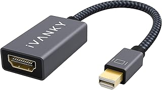 IVANKY Mini DisplayPort to HDMI Adapter, Mini DP(Thunderbolt) to HDMI Adapter, Gold-Plated Braided,Compatible with MacBook Air/Pro, Microsoft Surface Pro/Dock, Monitor, Projector and More