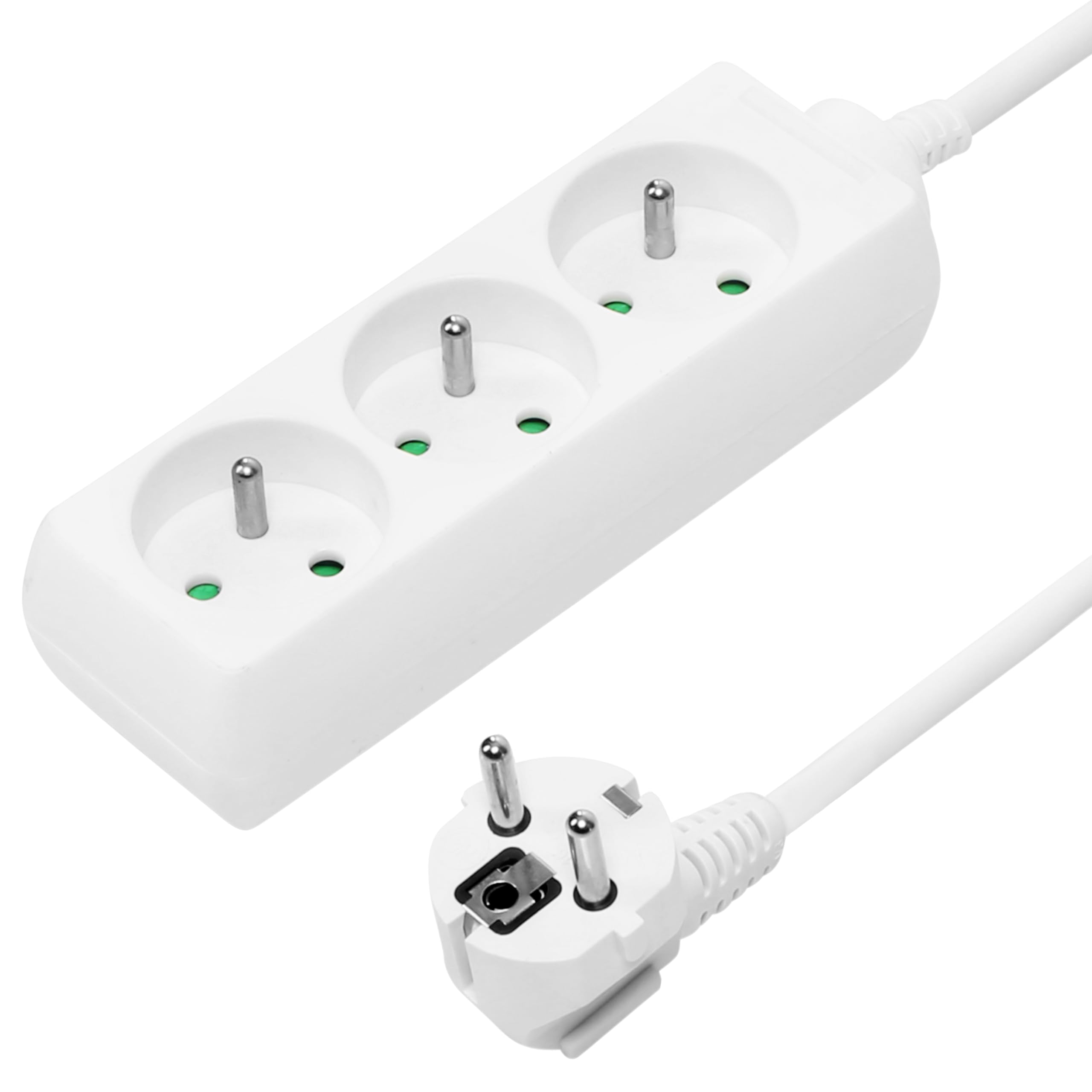 PremiumCord PP3-03 power extension - power extensions (White, White)