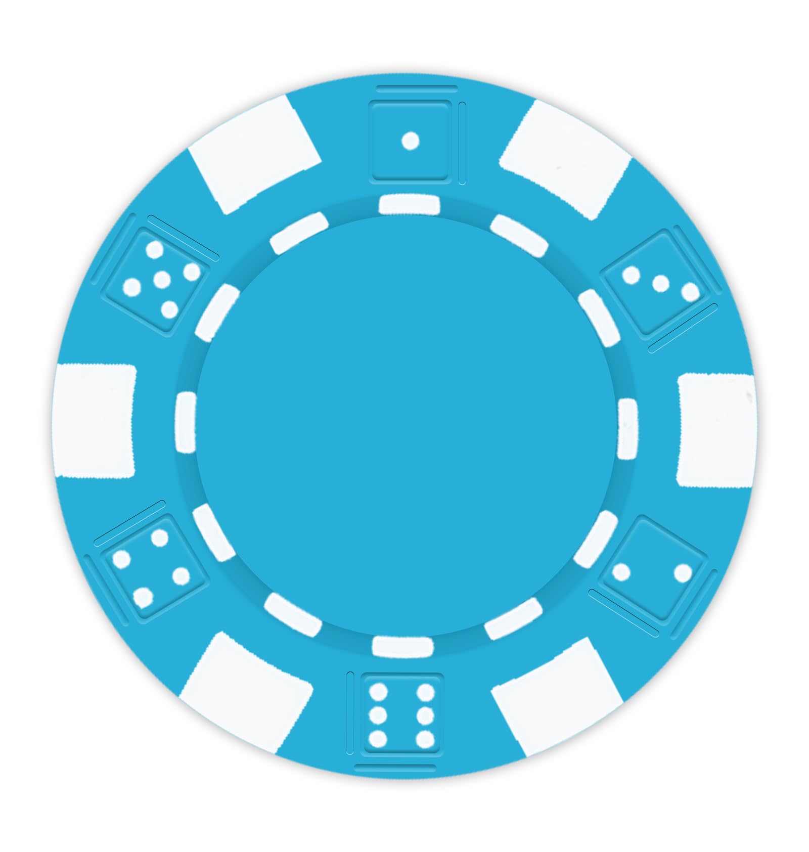 DA VINCI 100 Clay Composite Dice Striped 11.5 gram Poker Chips, Light Blue Chips for Direct UV Print or Hot Stamping (Light Blue)
