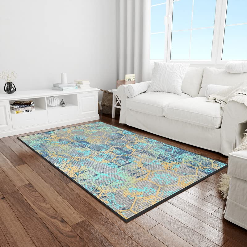 Area Rug Living Room Bedroom Rugs and Mats Rectangular Soft Touch 160X220cm Multicolour JUWEI_52