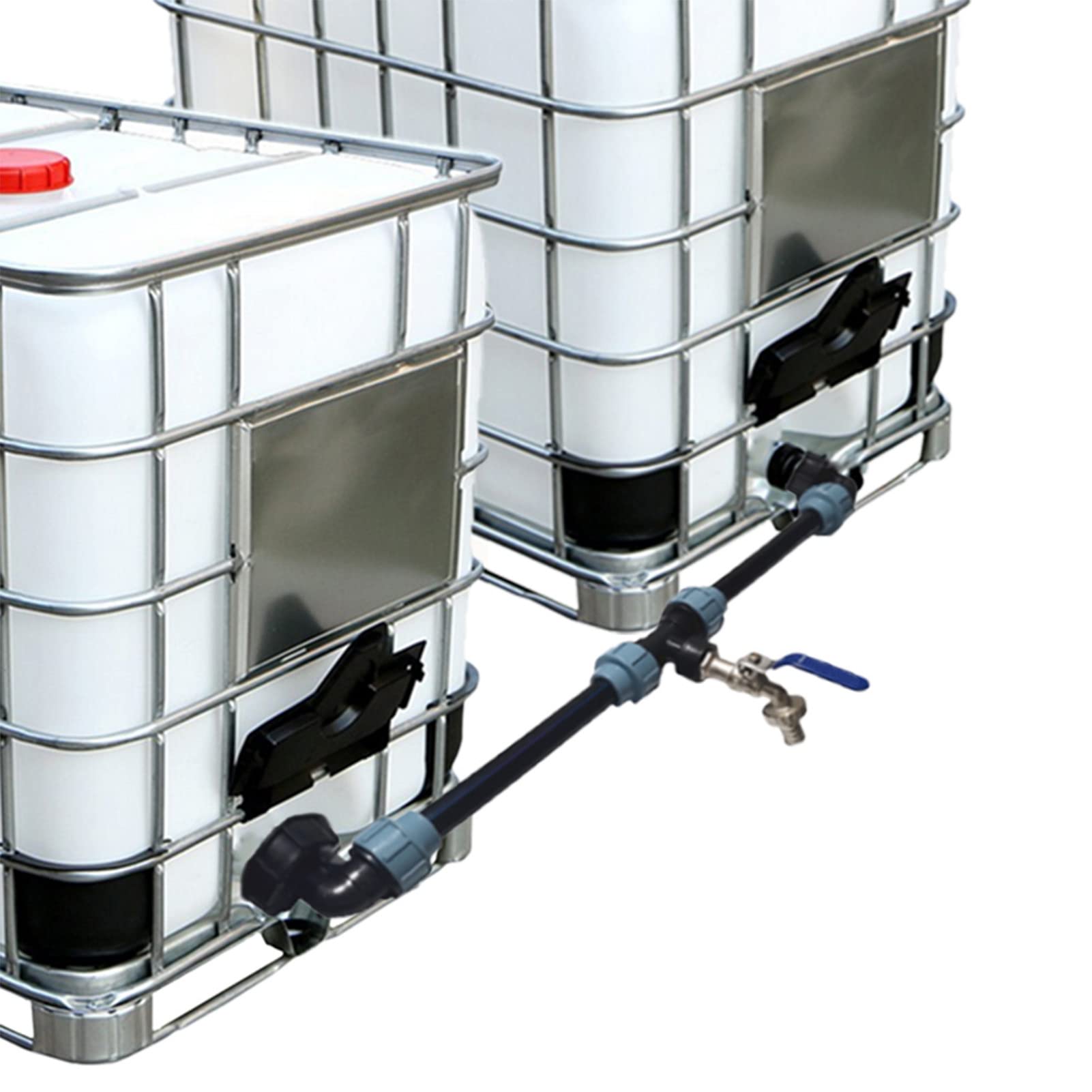 IBC - Kit de conector de tanque – Grifo de manguera de latón de 0.5 pulgadas y adaptador de tanque doble para una fácil instalación, ideal para soluts de riego del hogar y jardín, perfecto para