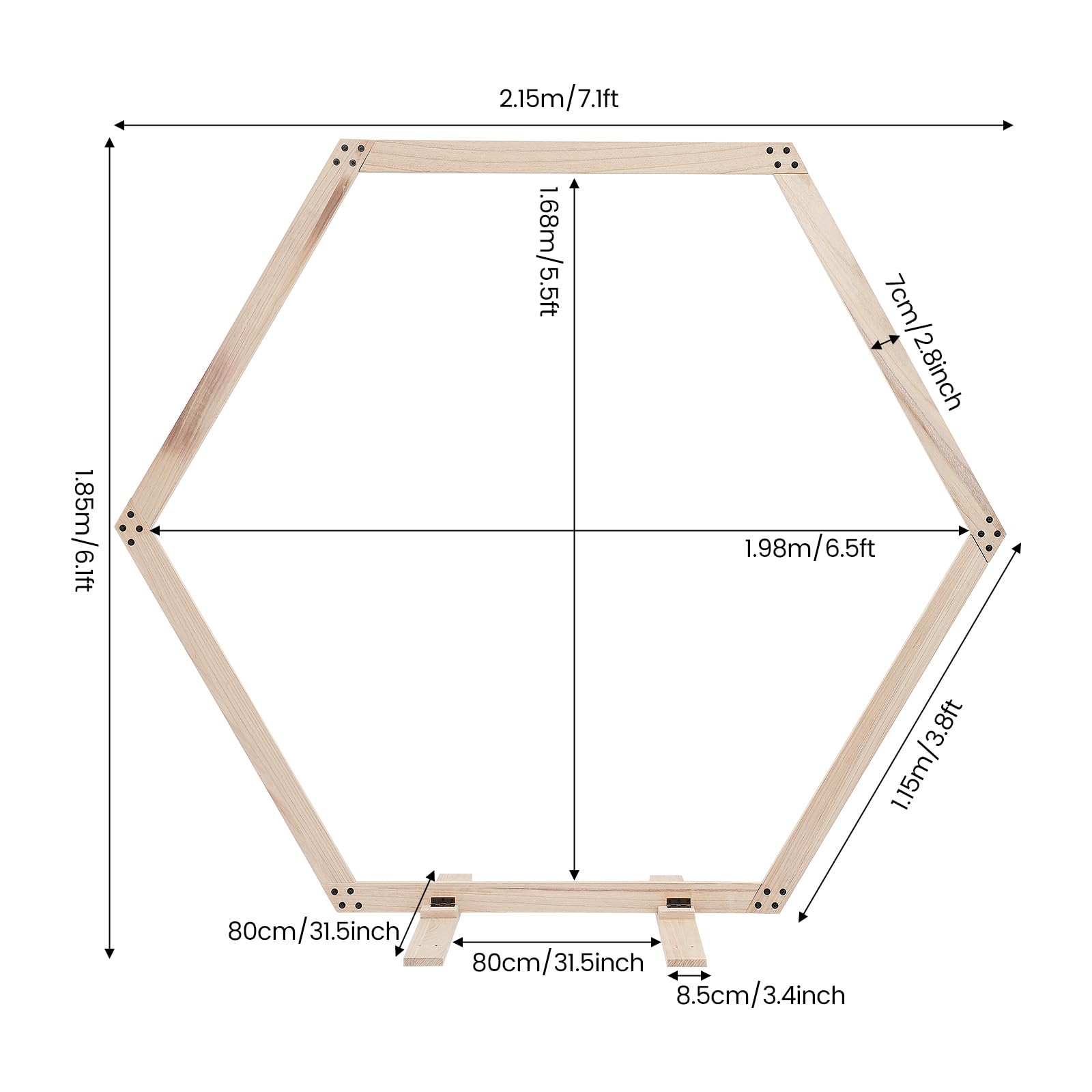Hochzeitsbogen Hexagon Holz, Hochzeit Bogen Sechseckige für Outdoor, Indoor | holz hochzeitsbogen hochzeit bogen sechseck hintergrundständer für garten hochzeit party zeremonie