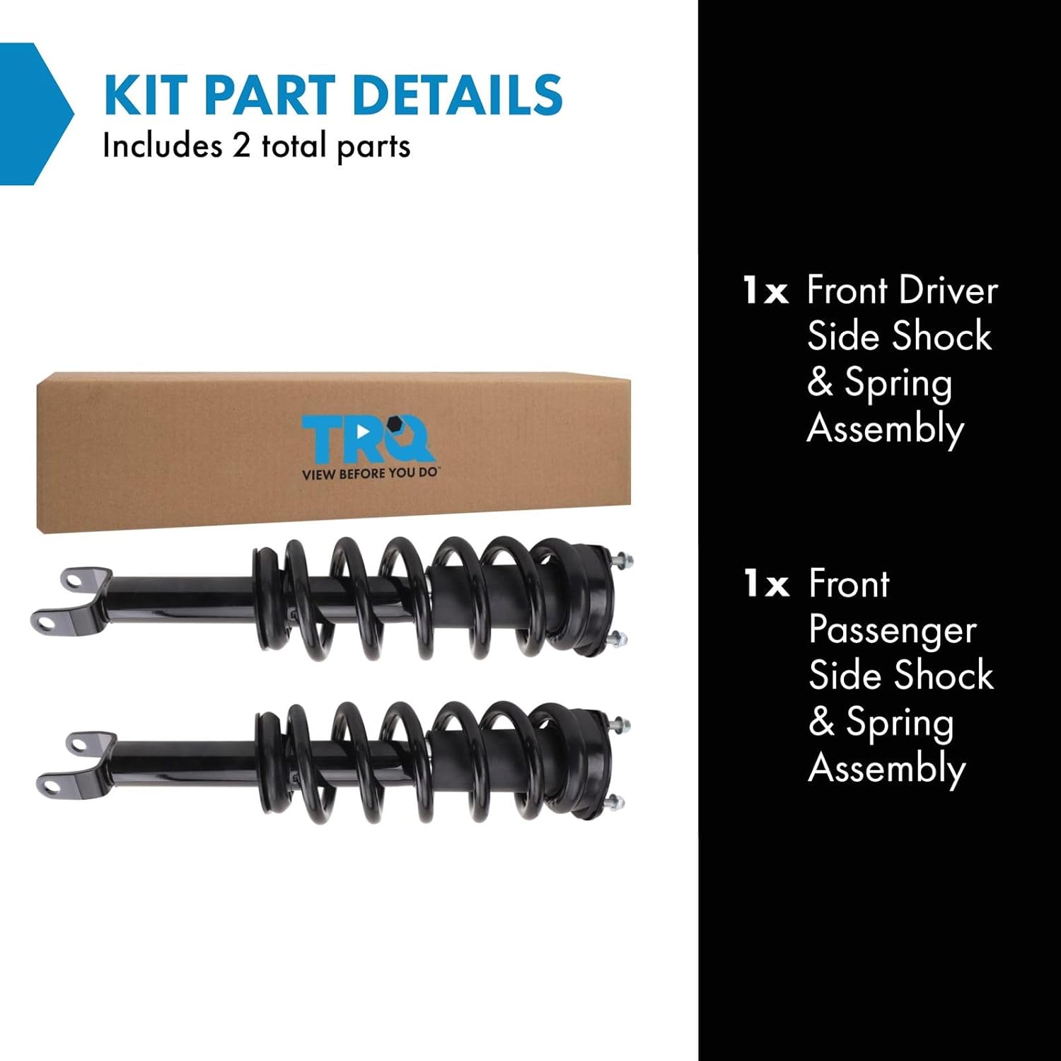 TRQ Front Shock & Spring Strut Assembly Set Compatible with 2019-2024 Ram 1500
