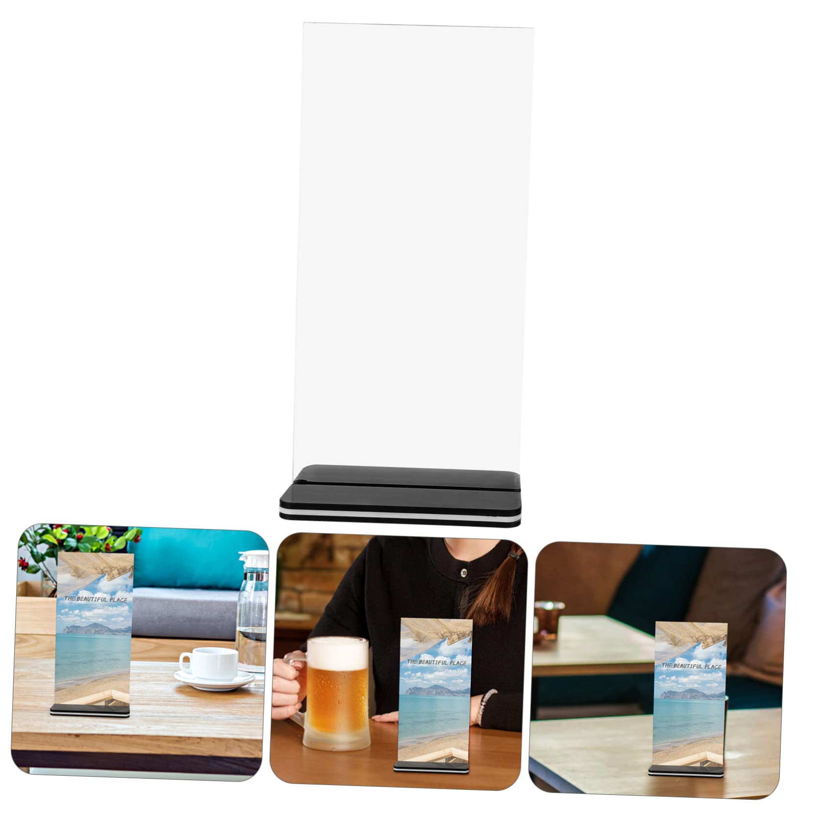 Lurrose Display Board Sign Holder Menu Display Stand Poster Stands for Display Flyer Display Stand Poster Holder Stand Menu Stand Digital Sign Menu Display Rack Transparent Acrylic