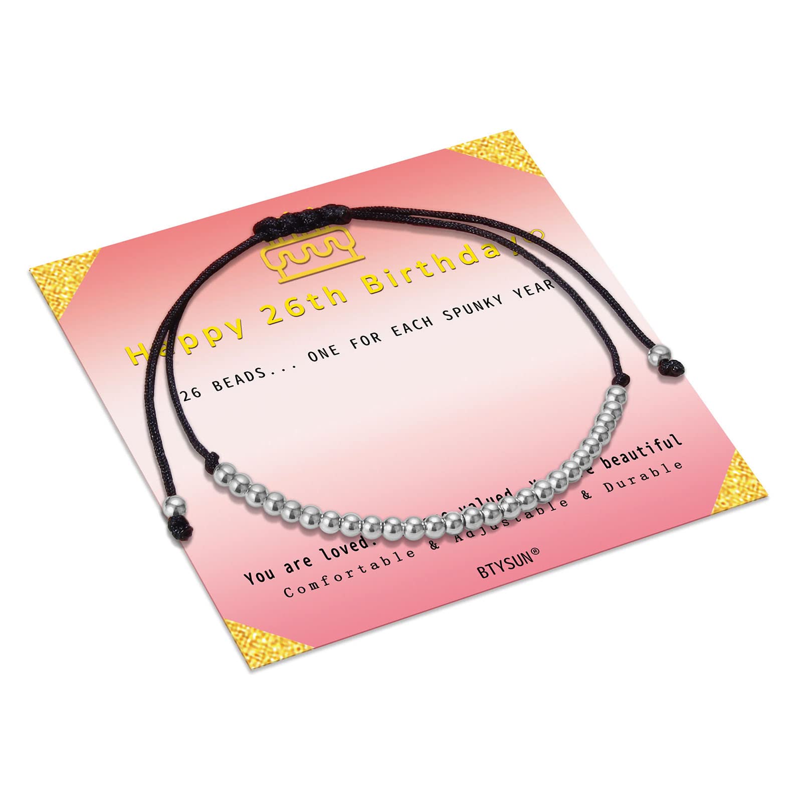 26th Birthday Bracelets for Women Funny Birthday Gifts for Her Dainty Link Bracelets Cute Christmas Gifts for Sister Daughter Granddaughter Wife Girlfriend Bracelet