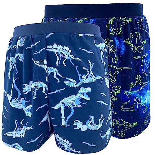 ROCK ATOLL Men’s Relaxed Fit Novelty Print Cotton Knit Jersey Button Fly Pajama PJ Shorts