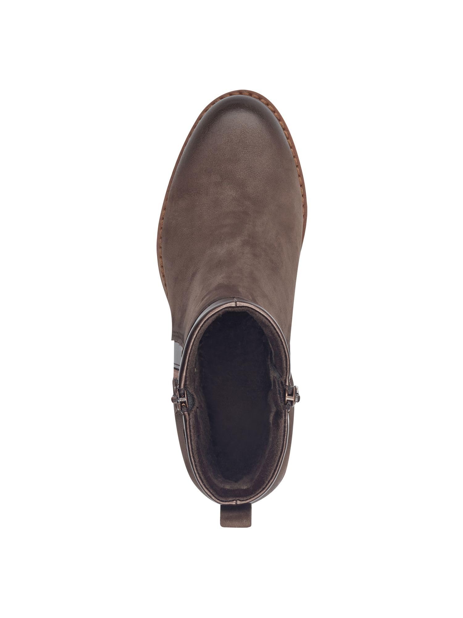 MARCO TOZZI Damen Stiefeletten mit Absatz mit Lederanteil Blockabsatz