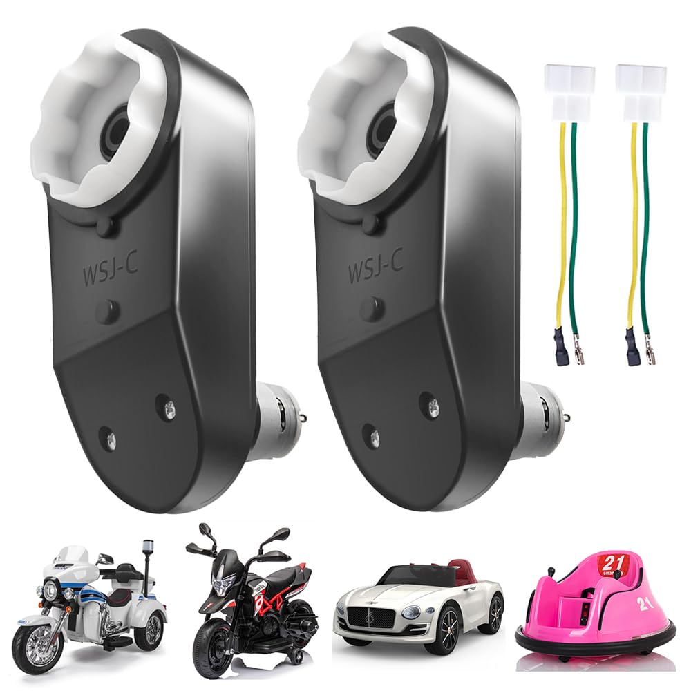 2PCS 12 Volt RS390 20000RPM Motor Gearbox for Kids Electric Ride on Toys Car,High-Speed Motor Gearbox for 12V Electric Motor Bike Upgrade Replace Accessory Parts