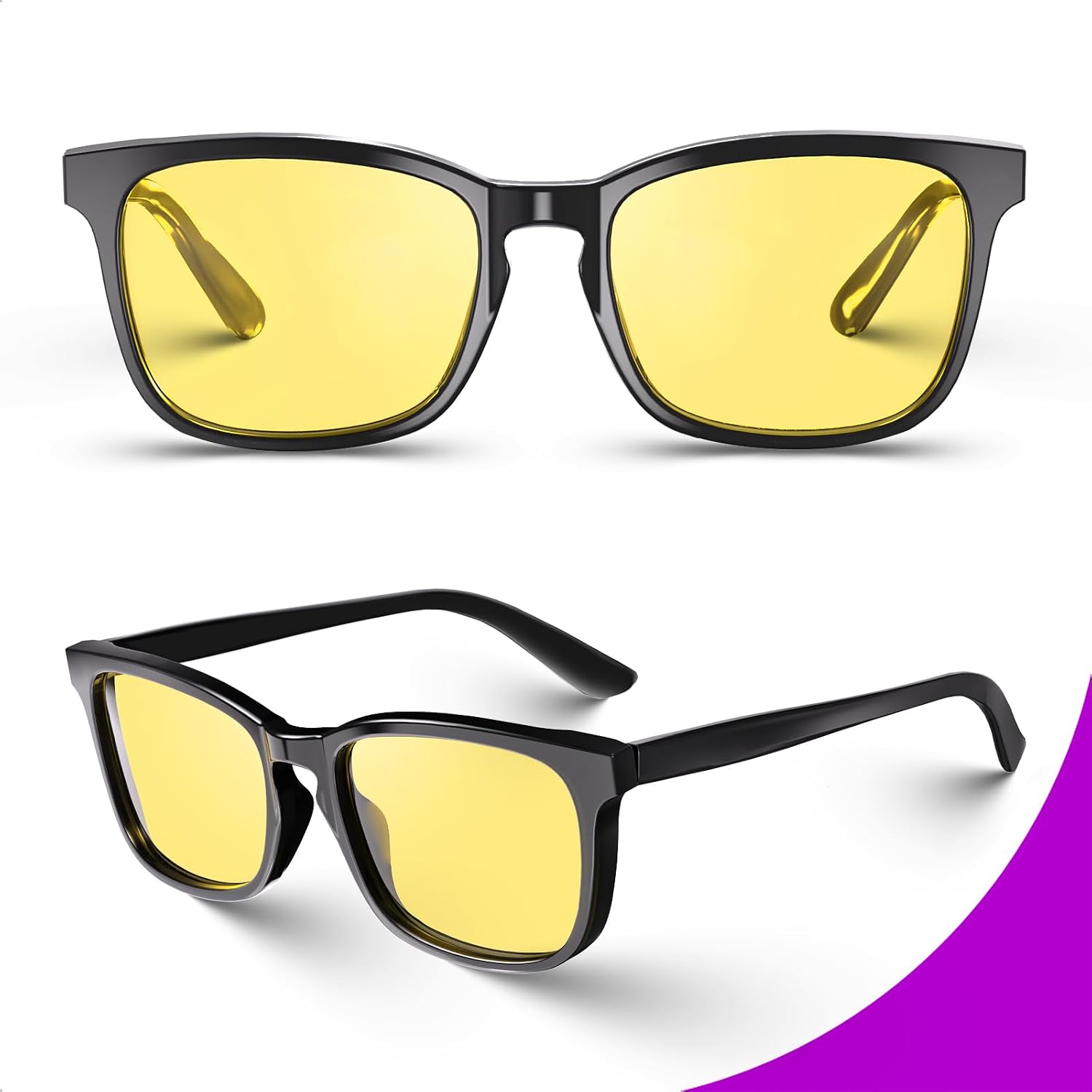 VISOONE Blue Light Blocking Glasses Square with Anti Computer Glare for Gaming Women and Men MONTANA