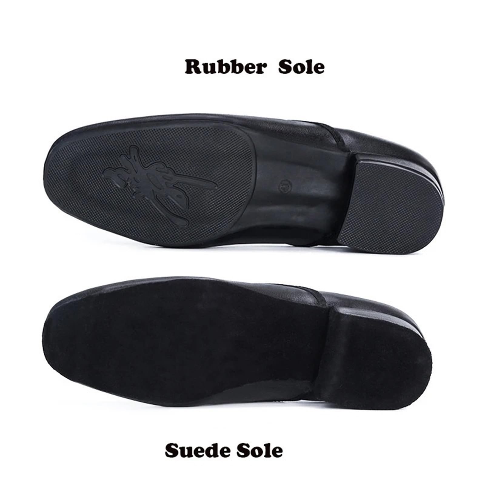 Tanzschuhe Herren Moderne Tanzschuhe for Männer, Gesellschaftstanz, Weiche Gummisohle, Wildledersohle, Optional, Große Größe 46, Männliche Jazz-/Latin-Schuhe, Tango(Rubber Sole,40)