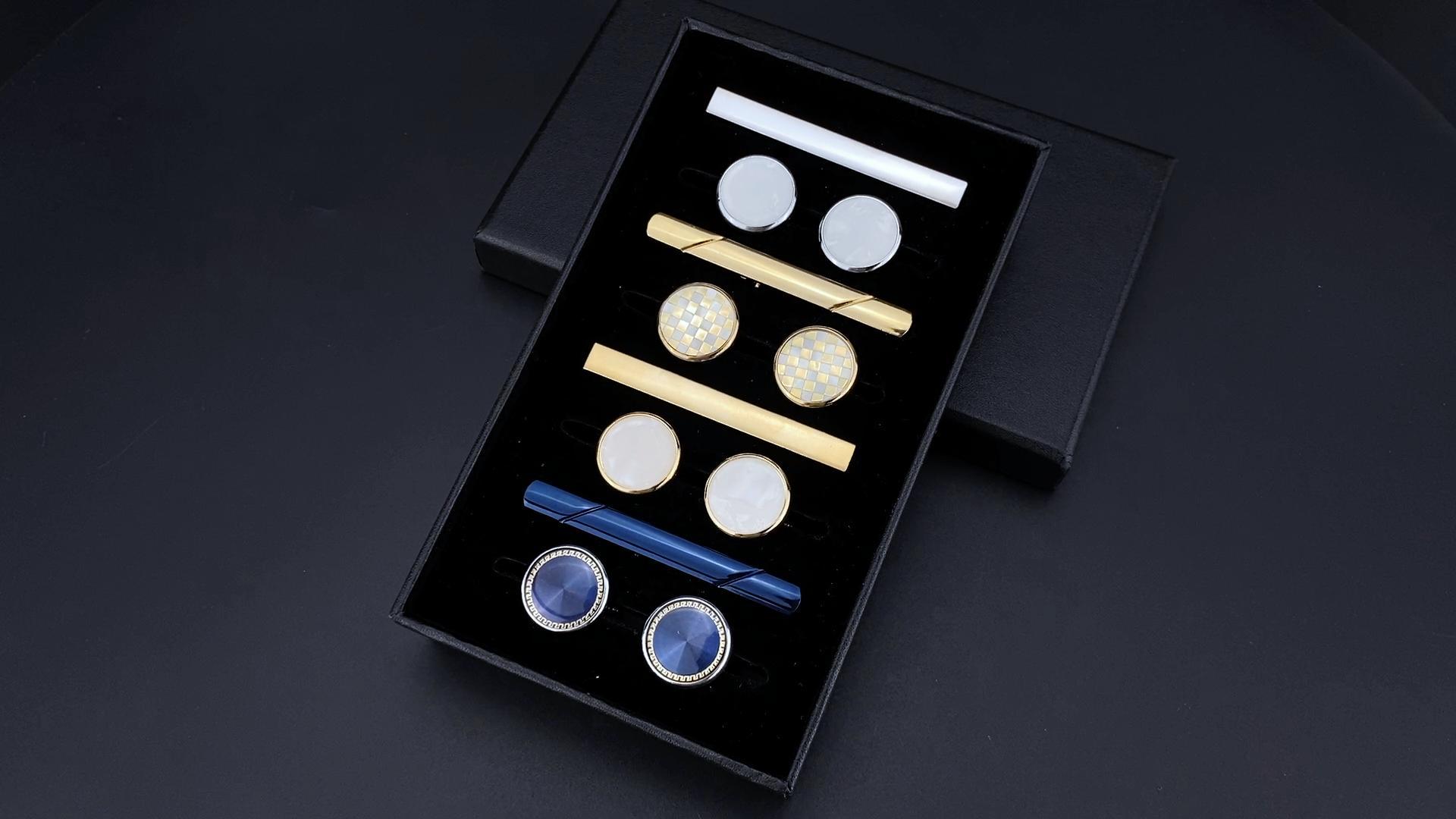 Set de 12 Mancuernillas y Pisacorbatas para Hombre miniatura 7