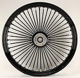 23' X 3.5' BLACK 48 FAT KING SPOKE FRONT WHEEL HARLEY TOURING BAGGER 2000-07