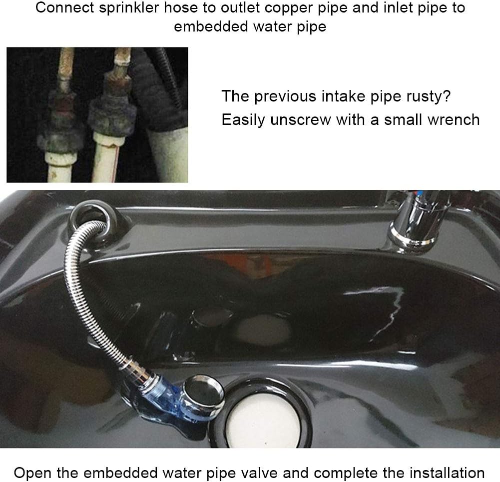 Shampoo Bed Basin Faucet Shower Head With 120cm Hose - Wash Hair Tap Mixing Valve for Salon Punch Shampoo Bed Bowl or Backwash Unit