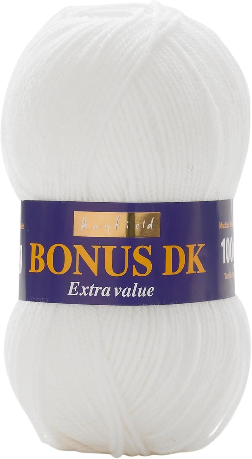 Sirdar Hayfield Bonus DK Double Knitting, White (961), 100g Sirdar Hayfield Bonus DK Double Knitting, White (961), 100g