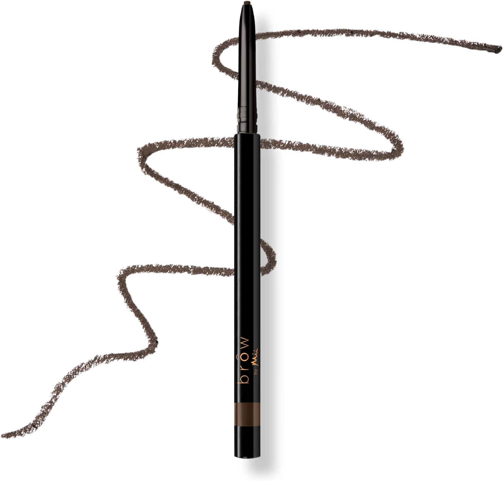 Mii Cosmetics Brow Pencil | Sculpting & Styling Eyebrow Pencil | Precision Micro Tip | Ultra Fine, Long Lasting Eyebrow Pen | Dark Brown | Impeccably Dark