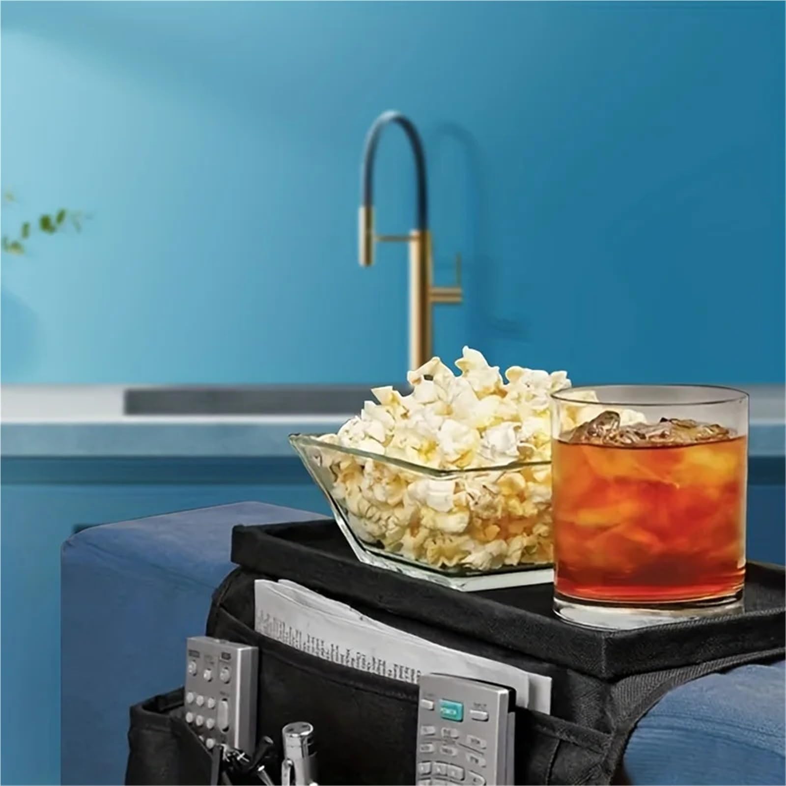 Organizador Antideslizante for reposabrazos de sofá, sillón Caddy, Almacenamiento for cabecera Cama, Bolsillo for TV, Soporte Remoto, Bolsa for, teléfono móvil para Sofá(Gray)