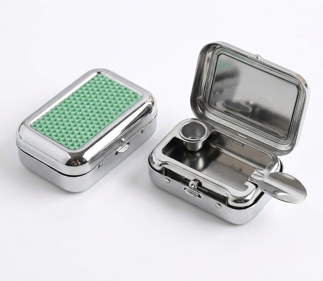 Mini Stainless Steel Ashtray with Lid -9
