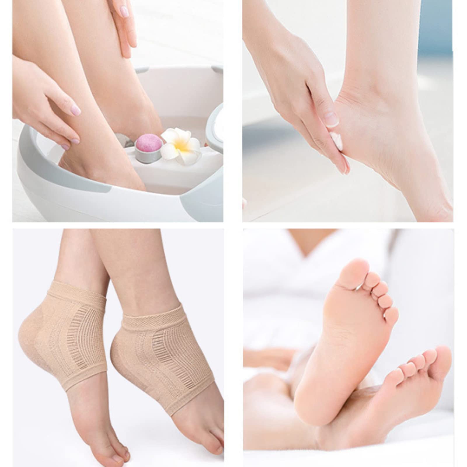 NGCG Moisturizing Socks for Dry Cracked Repair Moisturizing Gel Heel Sleeves Open Toe Comfy-Socks Day Night Moisturizing Heel Gel Socks