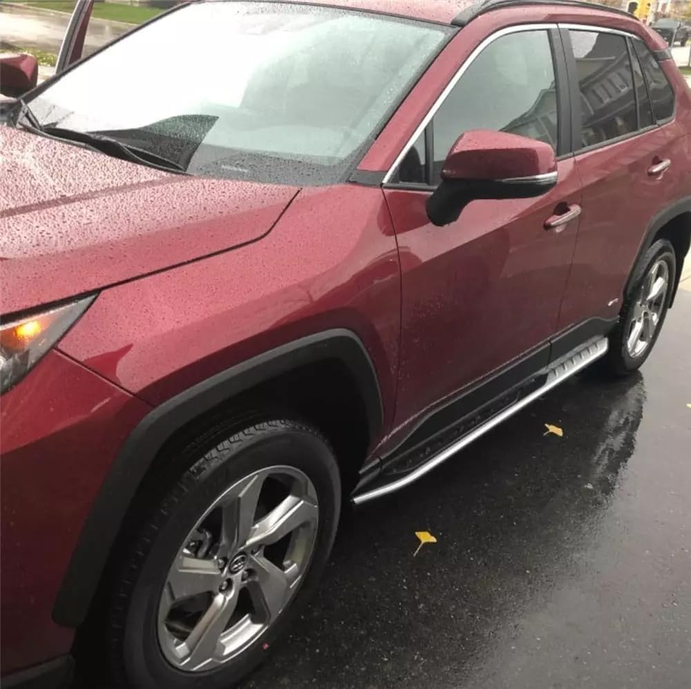 Side Steps Running Boards Fits Toyota RAV4 2019 Aluminum Nerf Bars 2PCS w/Brackets Protector