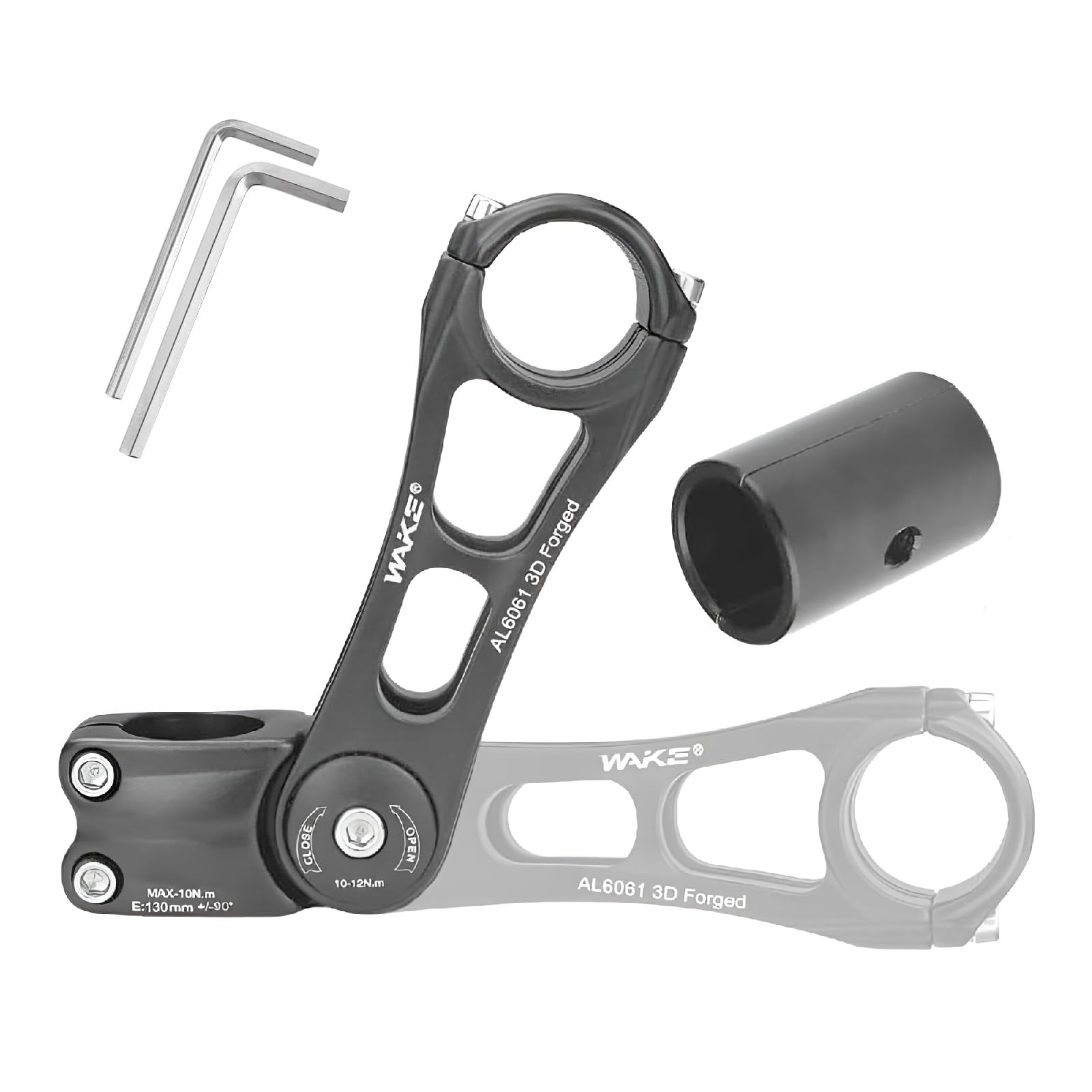BESNIN Bike Stem Adjustable 0-90 Degree MTB Stem for 25.4mm and 31.8mm Handlebar, 130mm Stem Length, Aluminum Alloy Handlebar Stem for Mountain Bike, Road Bike, BMX