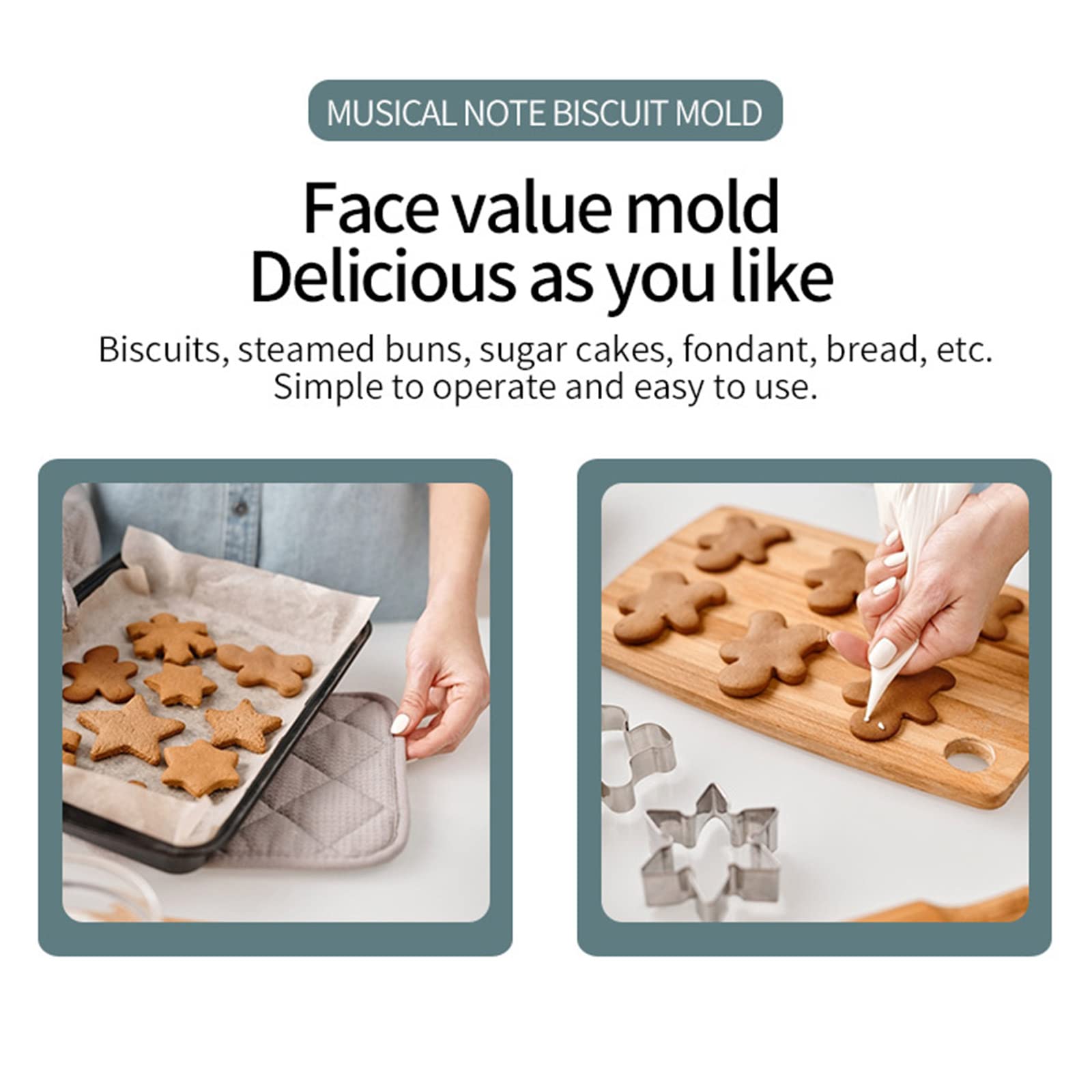 BOGEEL Set of 12 Stainless Steel Cookie Biscuit Moulds Cookie Molds Biscuit Musical Notes & Instrument Shaped