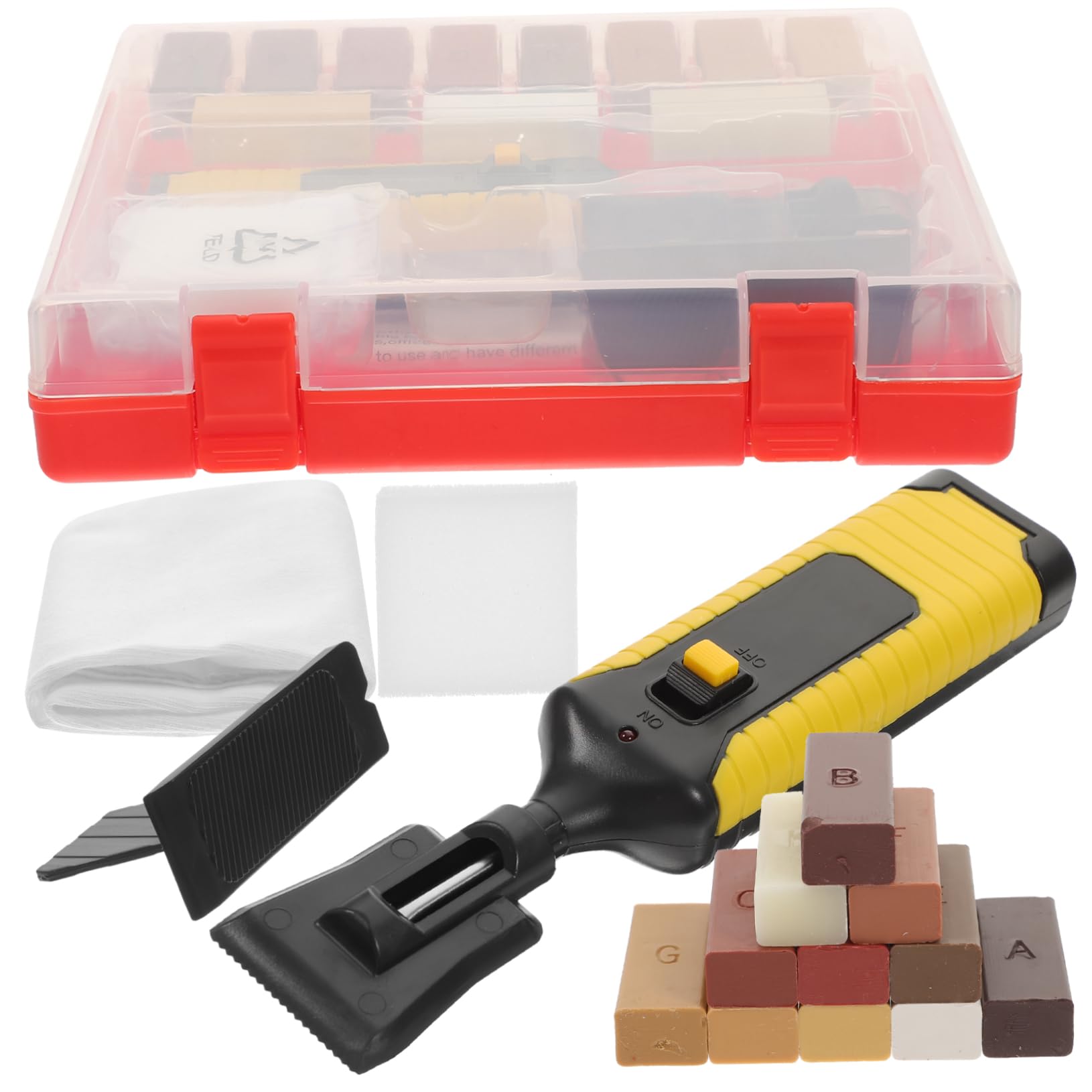 Cabilock Kit di Riparazione Pavimento in Laminato e Vinile, per Graffi e Danni su Mobili, Blocchi di Cera e Riscaldamento Rapido