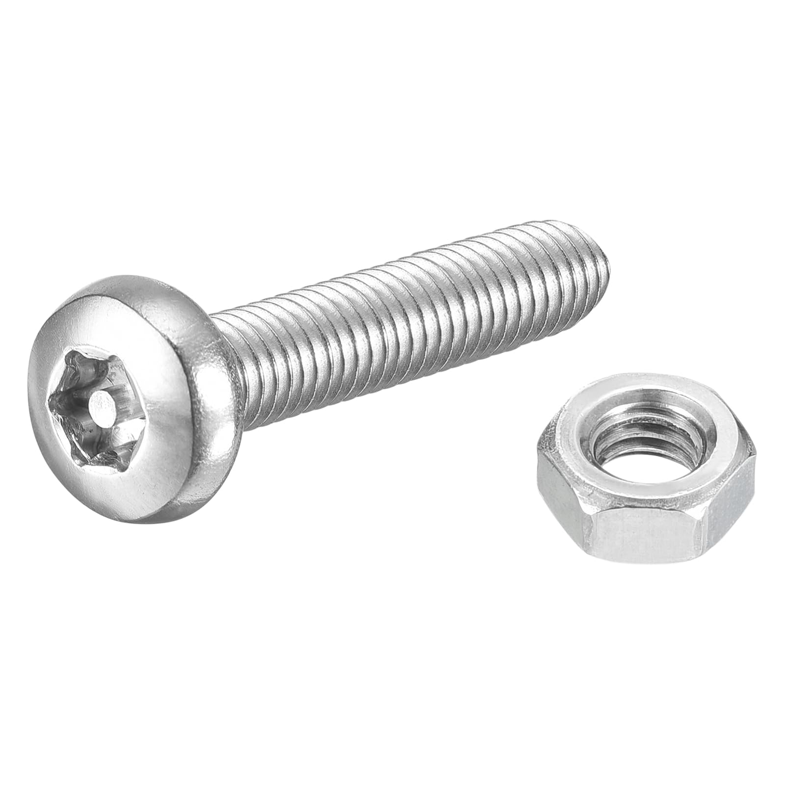 DTGN M6x30mm Pan Head Torx Security Screws - 40Pack - Good for Machinery - 304 Stainless Steel Tamper Proof Torx Security Fasteners & Hex Nuts - Silver Tone โ image 1