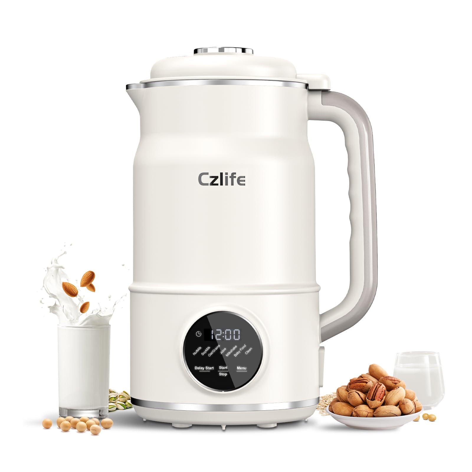 N7 Nut Milk Maker, 50oz (1.5L) Automatic Soy Milk Maker Machine for Homemade Oat Milk, Nutmilk, Juice, Milkshake, Baby Food, Grains, Almonds Milk Maker with Delay Start/Keep Warm/Clean