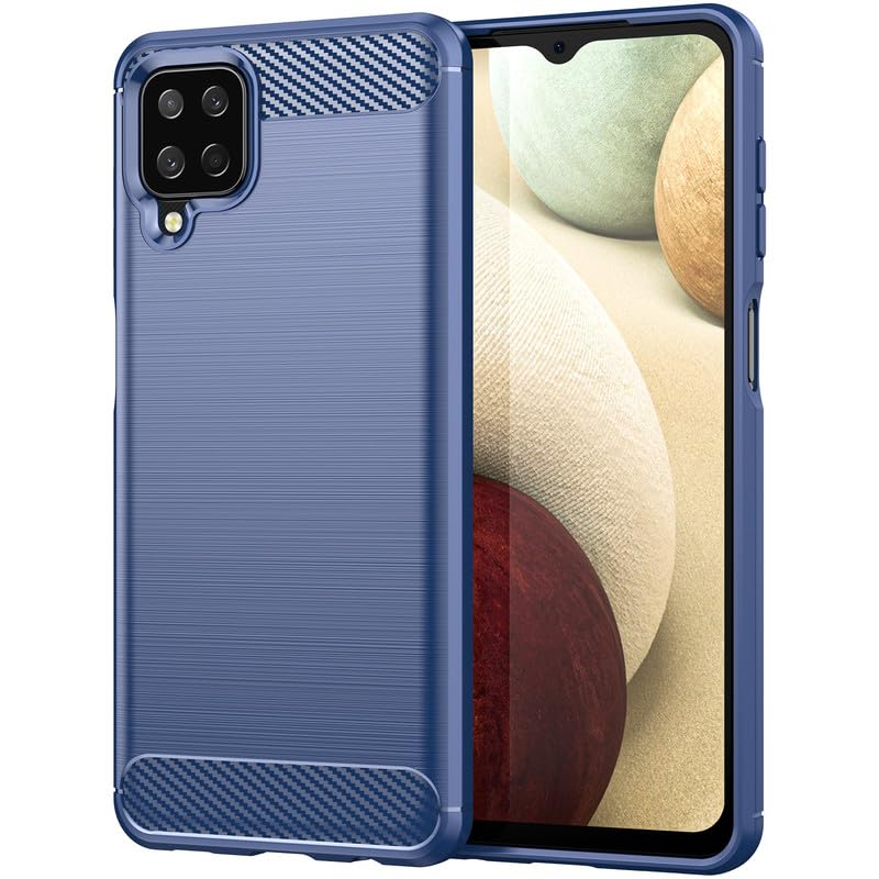 Image of Hybrid Carbon Fiber Back Case for Samsung Galaxy M12 / A12 / F12 (Blue)