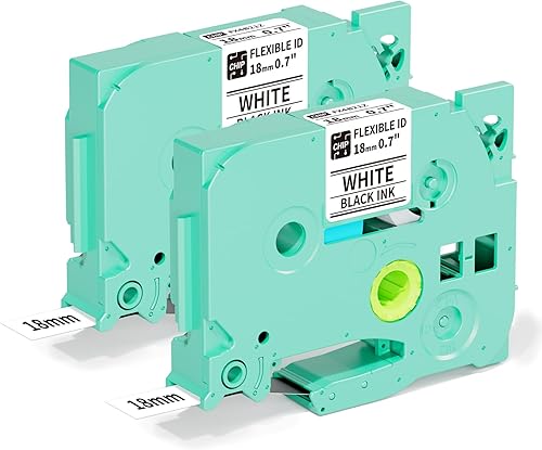 Vixic FX4B21Z - Cinta laminada de identificación flexible de 34 pulgadas de ancho para envolver y marcar alambres, negro sobre blanco, resistente al