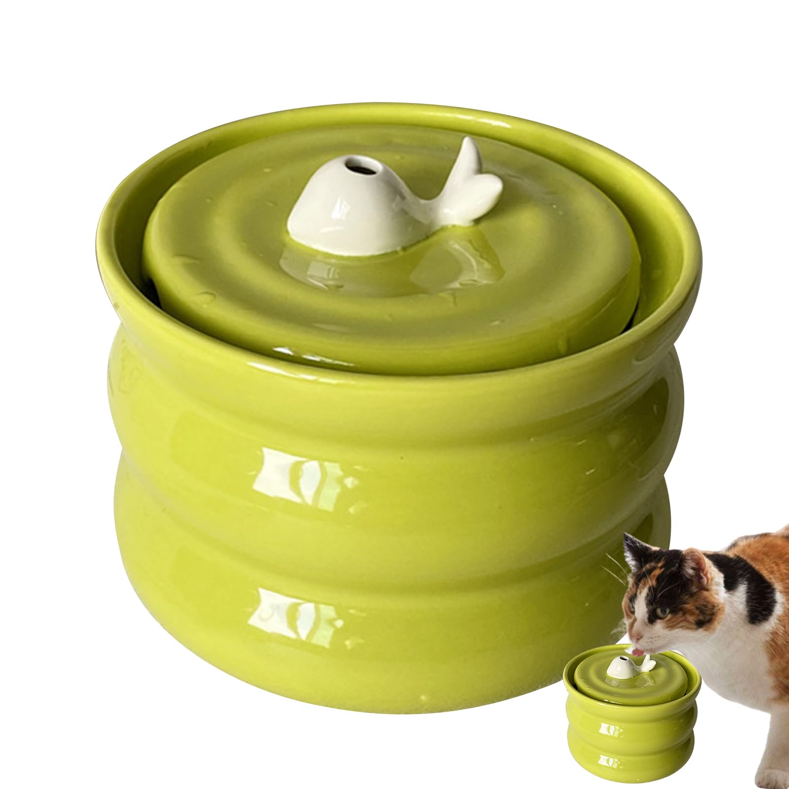 Fuente de agua para gatos - Fuentes para gatos | Beber a pilas - Fuente de | agua para gatos, máquina expendedora de cerámica con circulación para, sin mojada, cuenco para perros,