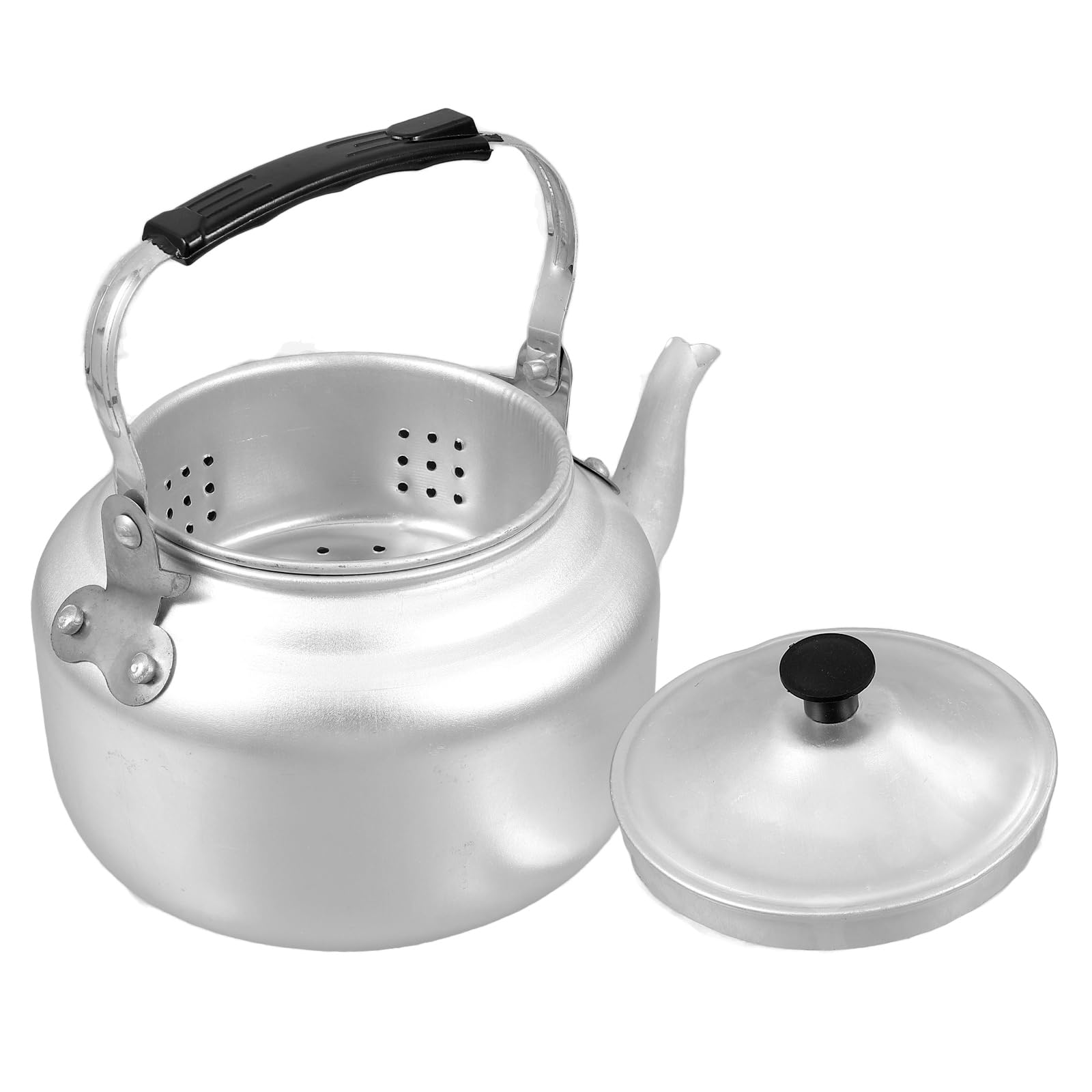 PRETYZOOM Bouilloire Aluminium 1.2L Avec Filtre Infuseur Et Poignée Ergonomique Théière Portable Pour Maison Camping Café Et Restaurant