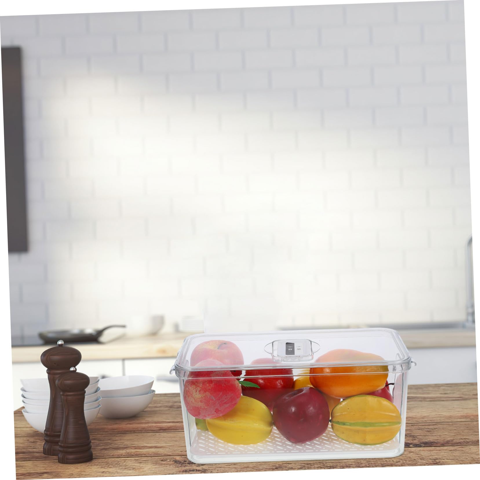 Contenedor de Almacenamiento para Refrigerador Transparente, Apilable