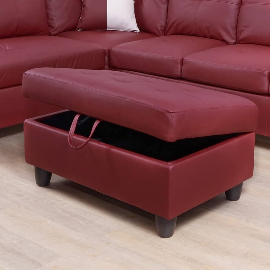 Amazon.com: SIENWIEY Red Leather Sectional Couch for Living Room