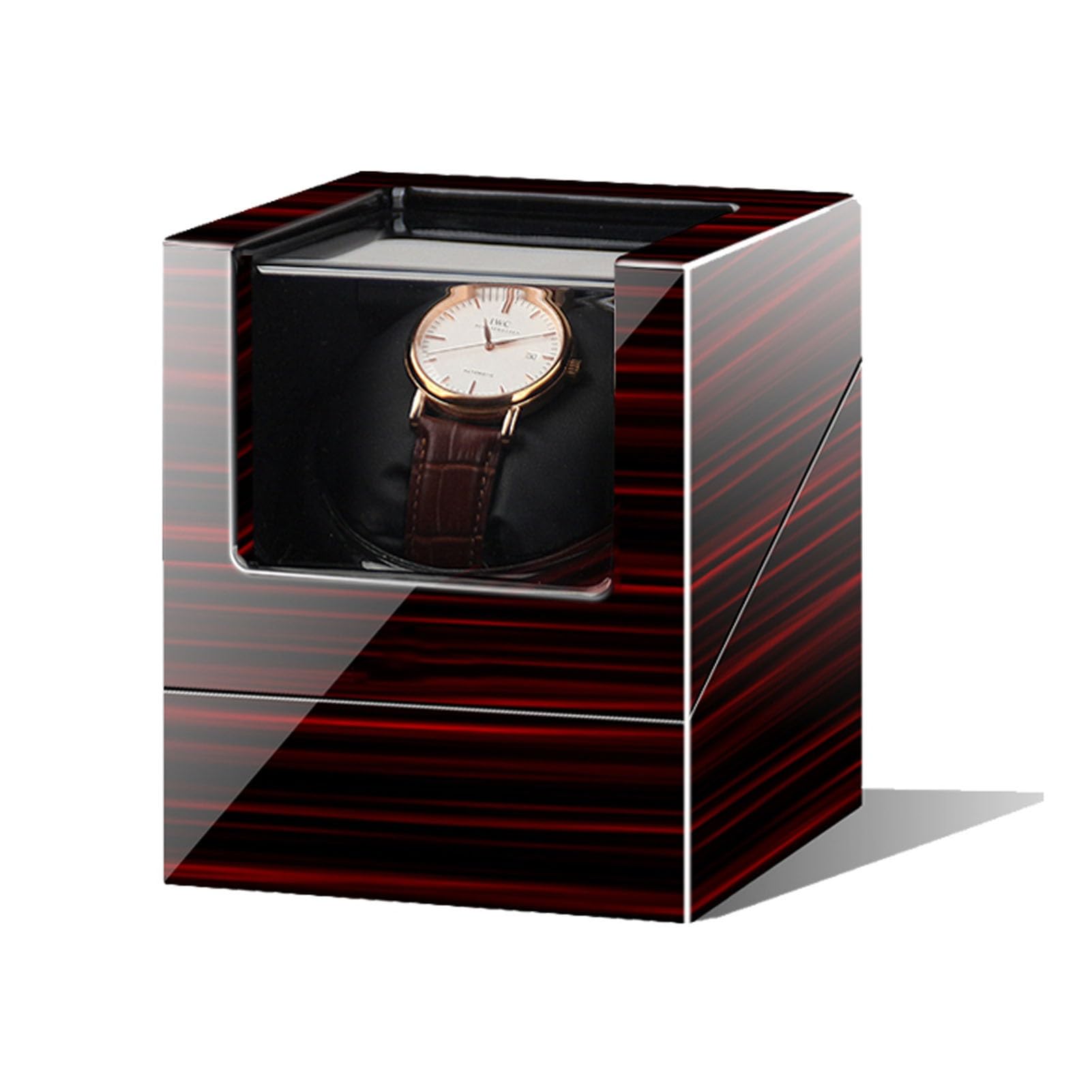 Remontoir montre en bois et cuir PU avec moteur silencieux luxe
