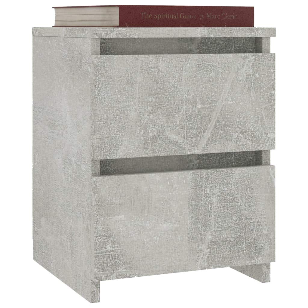 vidaXL 2x Comodini Moderni Eleganti Robusti con Cassetti Portaoggetti Armadietto Comò Cassettiera Versatile Grigio Cemento 30x30x40 cm in Truciolato