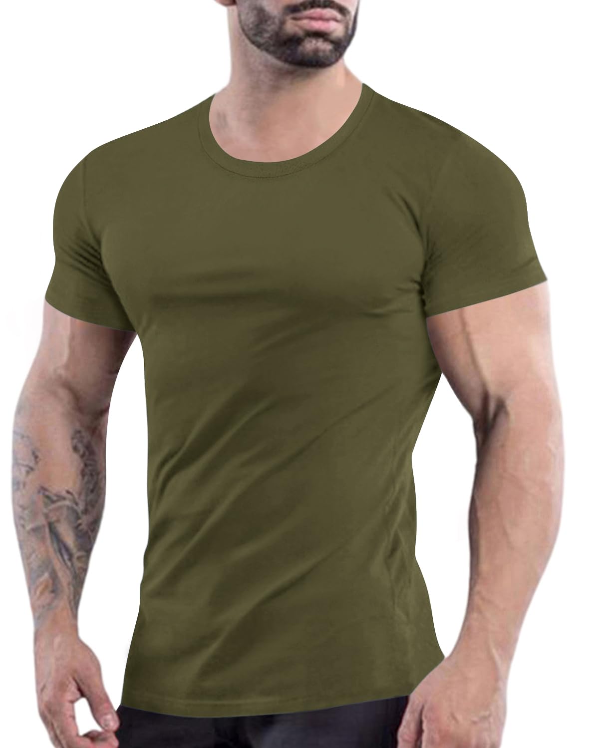 Uni ClauMen's Muscle T Shirts Fashion Short Sleeve Tee Shirts Top Athletic Workout Gym Shirt