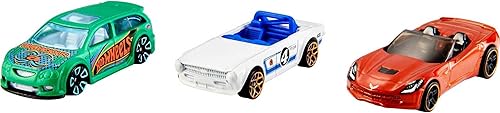 Hot Wheels Paquete de 3 autos, paquete múltiple de 3 vehículos Hot Wheels para niños de 3 años en adelante, colección de autos deportivos de juguete